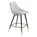 Homeroots Piccolo Counter Chair Gray 396517